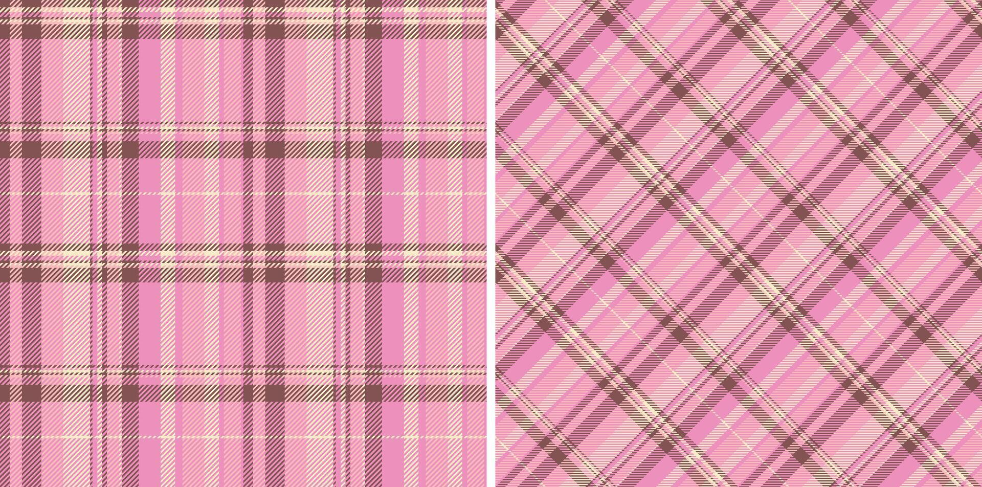 Pattern plaid fabric of seamless check with a tartan background textile texture. Set in skin colors. Colorful fashion choices for a vibrant look. vector