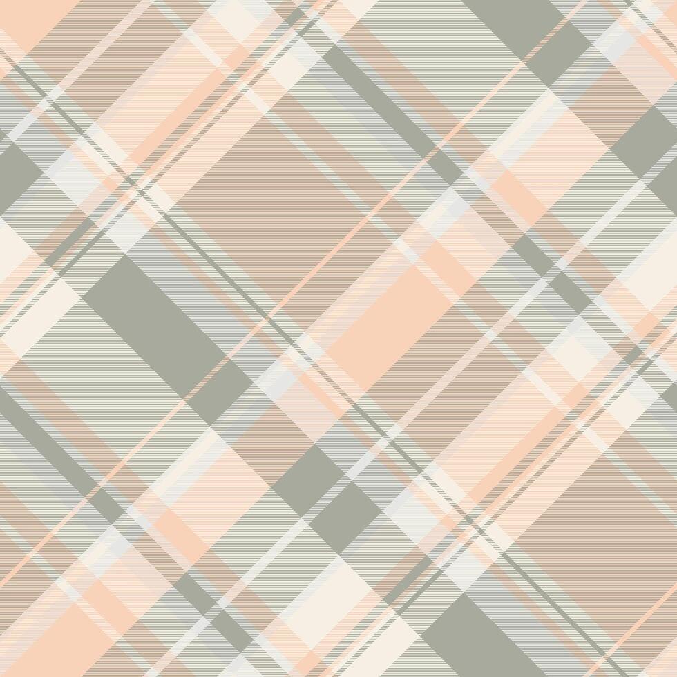 Elegant pastel plaid pattern. Subtle peach, gray, and beige hues create a calming, sophisticated design. Perfect for textile prints, website backgrounds, or packaging. vector