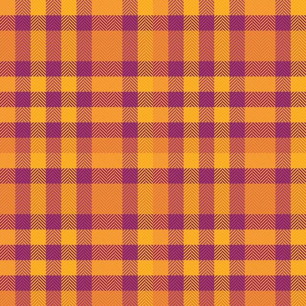 Vibrant autumnal herringbone plaid pattern in warm orange and rich purple. Ideal for textile design, fallthemed projects, or adding a touch of rustic elegance to any design. vector