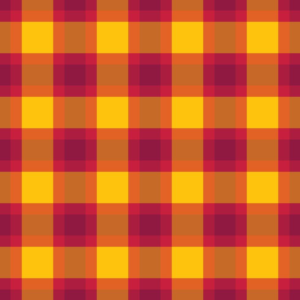 Vibrant yellow and crimson plaid pattern. Perfect for autumnal designs, fall fashion, textiles, website backgrounds, or wrapping paper. vector
