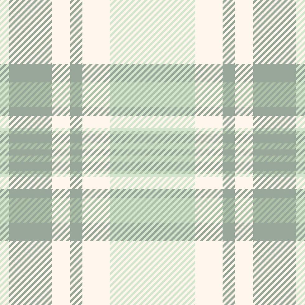 Elegant sage green and cream plaid pattern. Subtle texture and soft color palette evoke feelings of calm and sophistication. Ideal for textile designs, website backgrounds, or stationery. vector