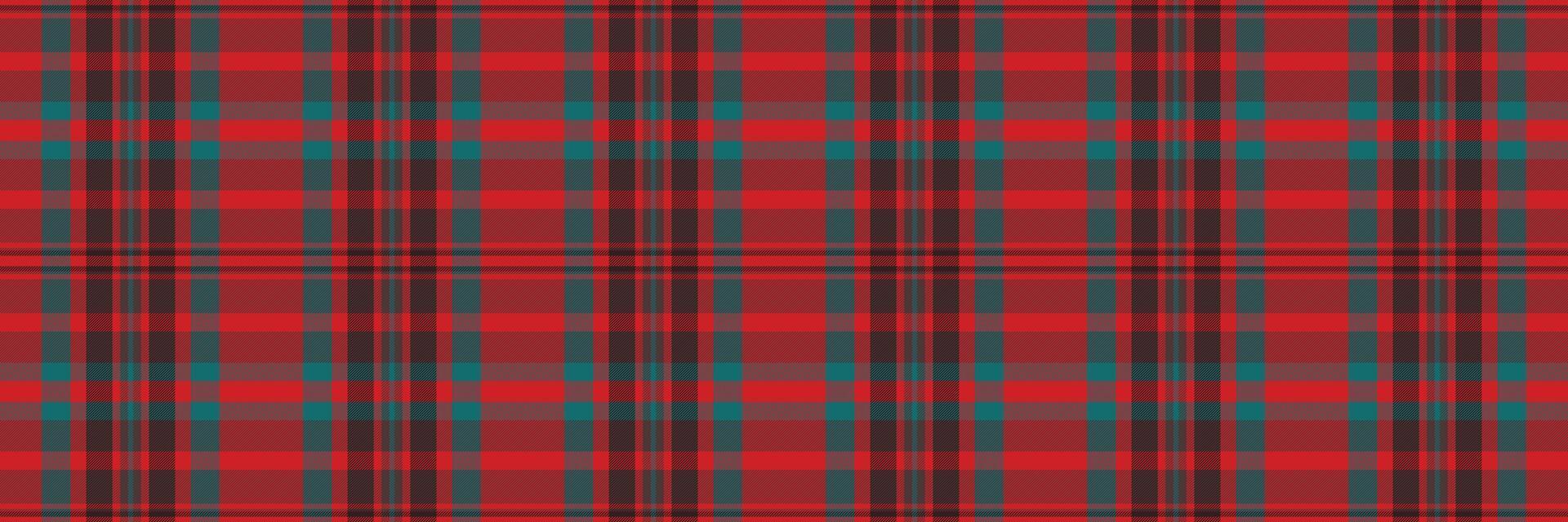 Vibrant red and teal plaid pattern. Perfect for textile design, website backgrounds, or holiday projects. This seamless texture evokes a feeling of warmth and tradition. vector
