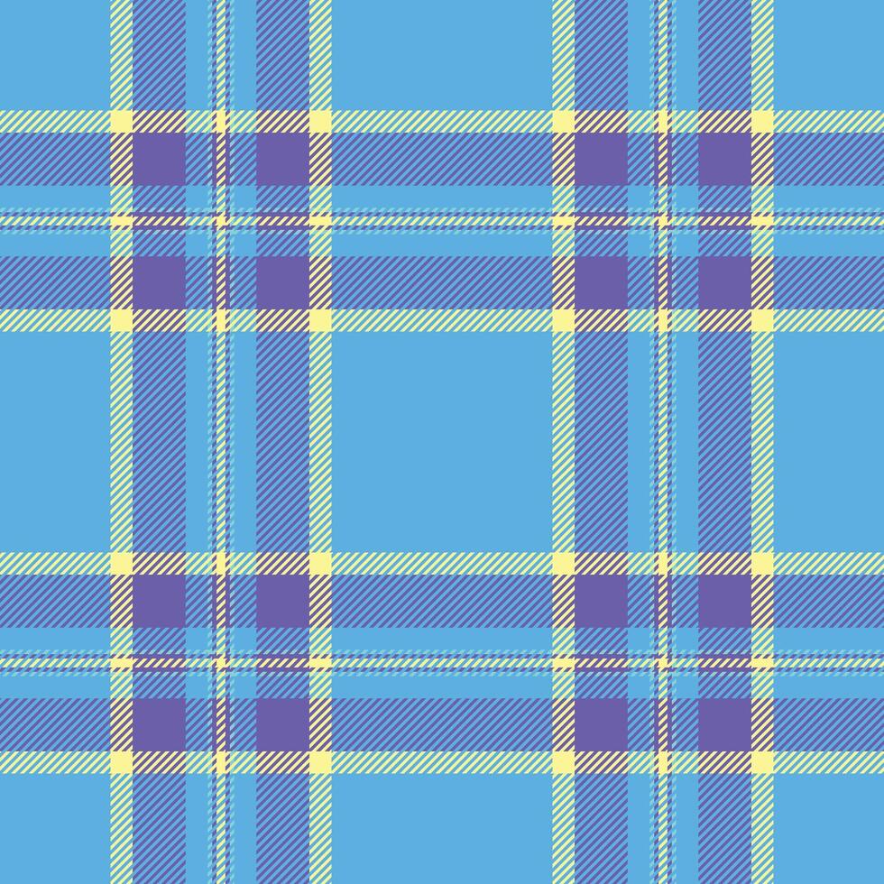 Vibrant pastel plaid pattern in cheerful blue, purple, and yellow hues. Perfect for textile design, website backgrounds, or fashionrelated projects. vector