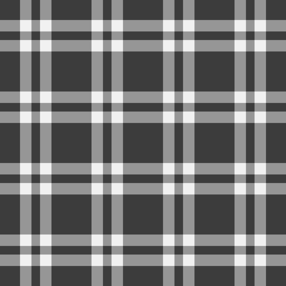 Monochrome plaid pattern with horizontal vertical lines creating classic checks. Use for backgrounds, textiles, design layouts. Versatile texture. vector