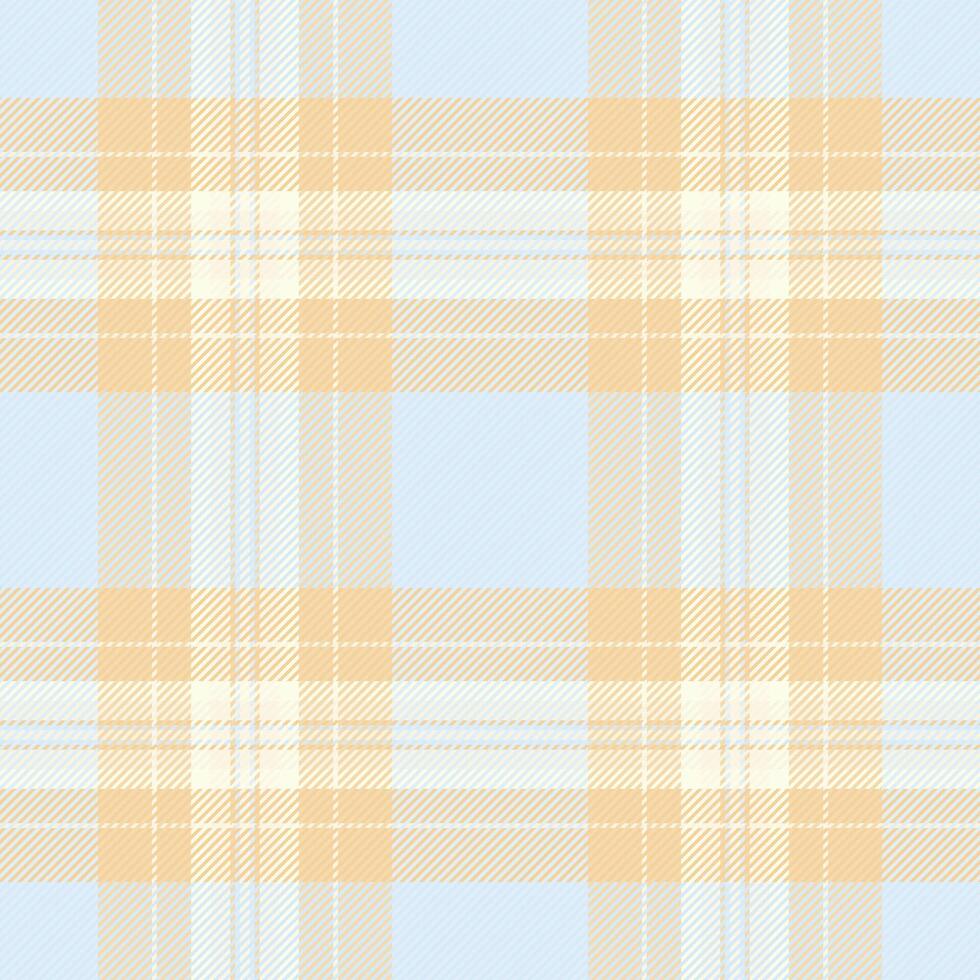 Soft pastel plaid pattern in calming blue and beige tones. Perfect for textile design, stationery, or website backgrounds. Evokes feelings of serenity and gentle warmth. vector
