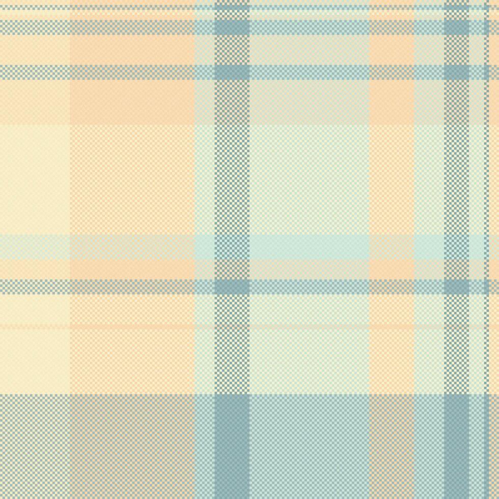 Subtle pastel plaid pattern in soft peach, beige, and blue hues. Ideal for textile design, fashion, and website backgrounds. vector