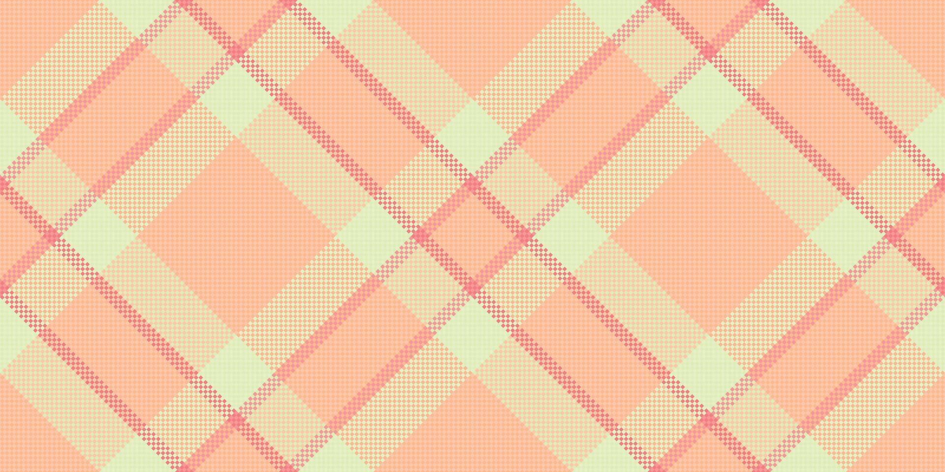 Cool plaid tartan texture, nostalgic check background textile. Present pattern fabric seamless in orange and light colors. vector
