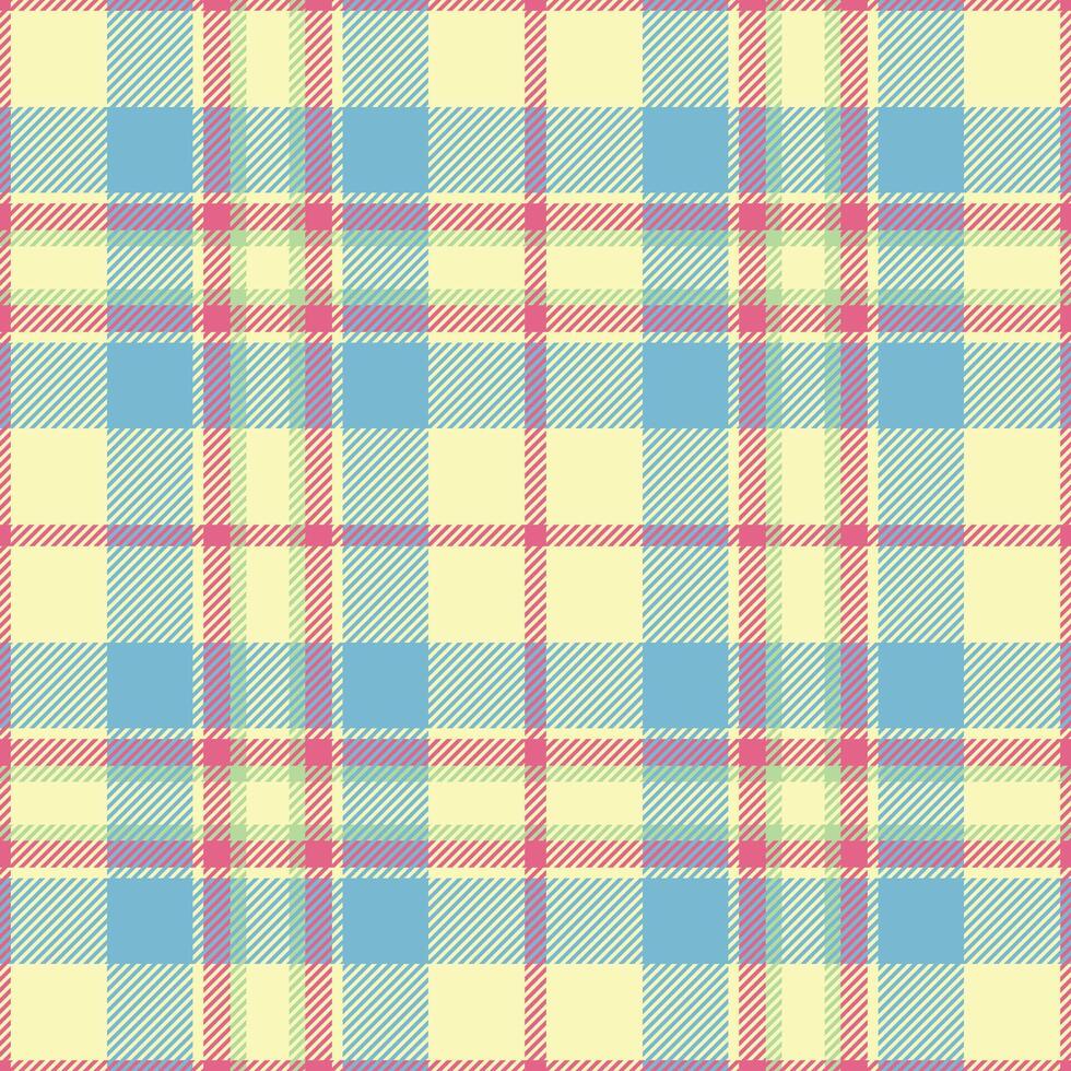 Pastel plaid pattern evokes springtime. Perfect for textiles, backgrounds, or design projects that need a cozy, classic, and colorful touch. vector