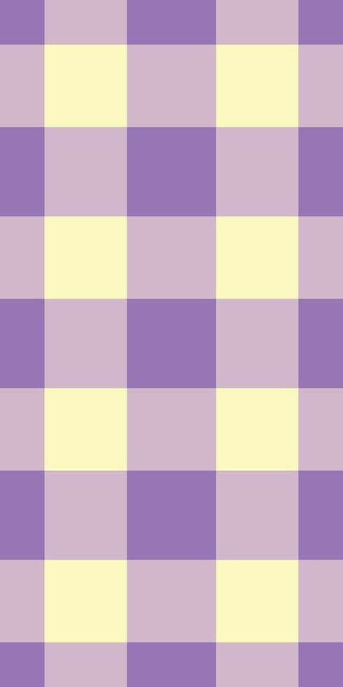 Pastel purple and yellow gingham pattern. Perfect for backgrounds, textiles, or website design. This cheerful, simple design evokes feelings of comfort and nostalgia. vector