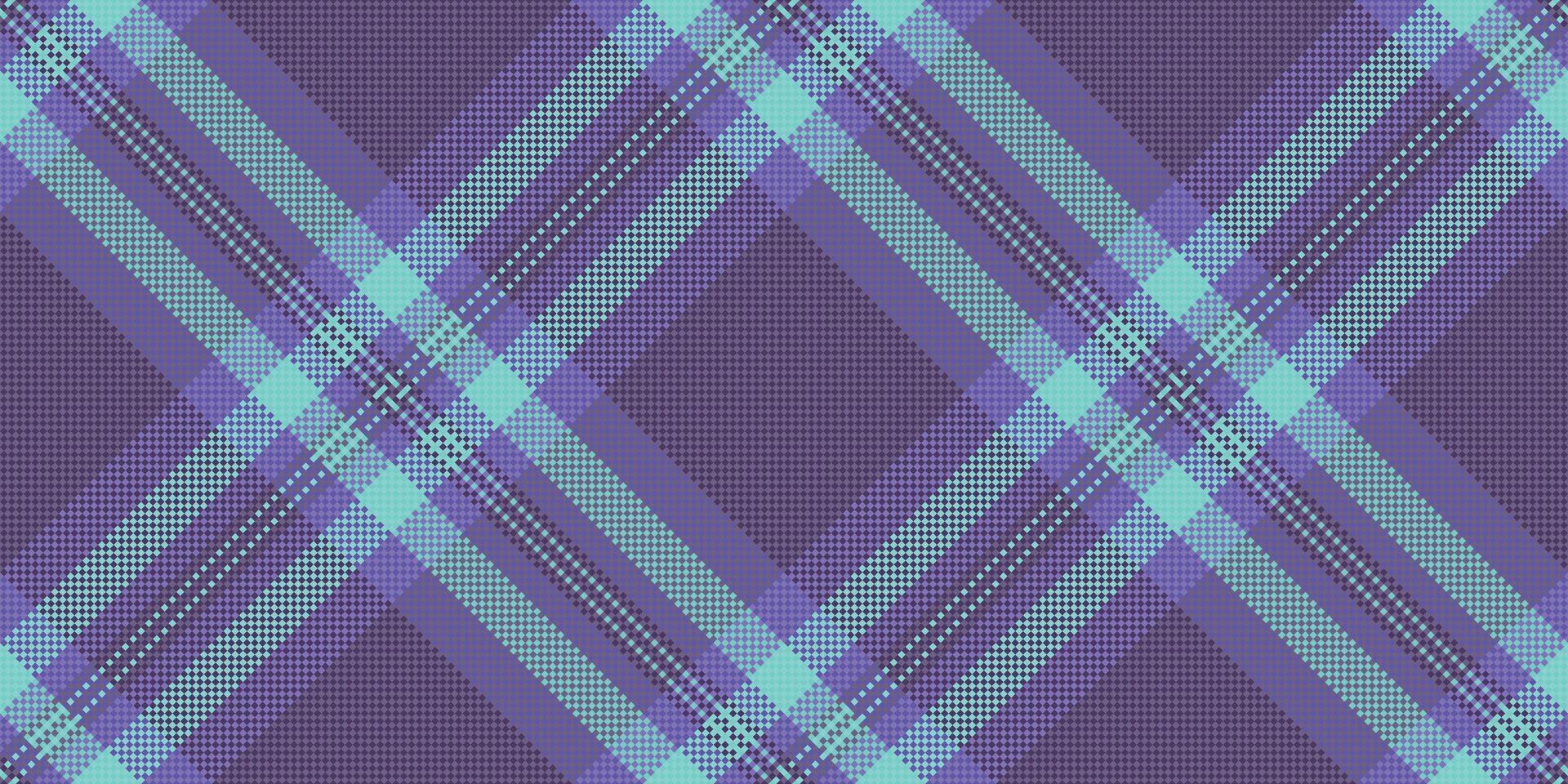Vibrant purple and teal plaid pattern. Perfect for textile design, fashion, website backgrounds, or any project needing a stylish, geometric texture. vector