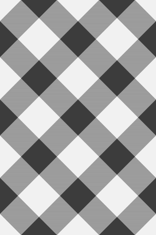 Ornate textile fabric texture, checked pattern plaid . Strong seamless check tartan background in white and grey colors. vector