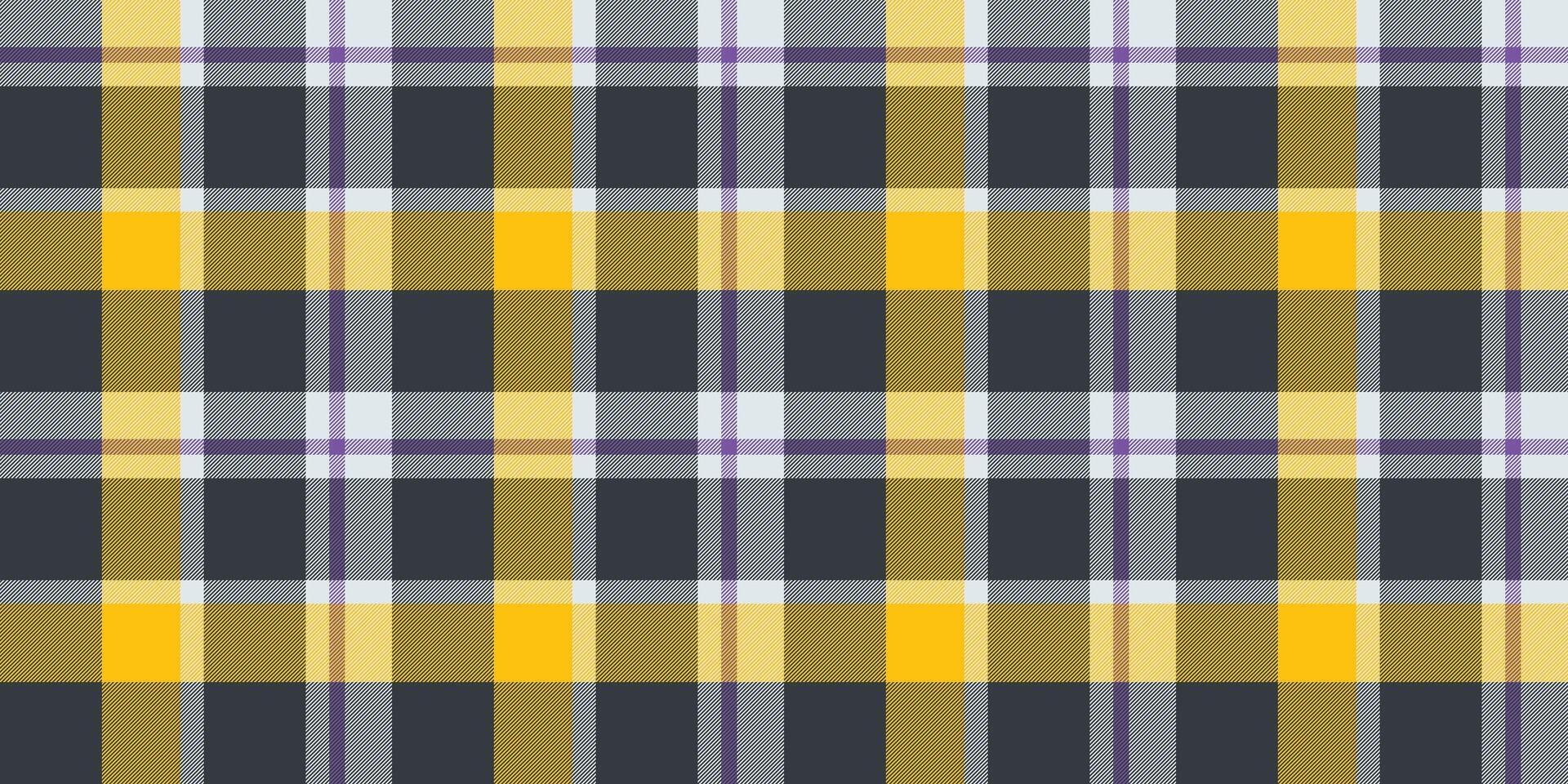 Vibrant yellow and grey plaid pattern. Perfect for textile design, website backgrounds, or fashion projects. This bold, geometric texture offers a modern and stylish aesthetic. vector