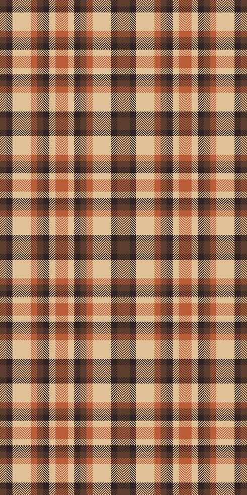 Calm texture pattern tartan, mexican background textile. Fancy fabric check seamless plaid in orange and dark colors. vector