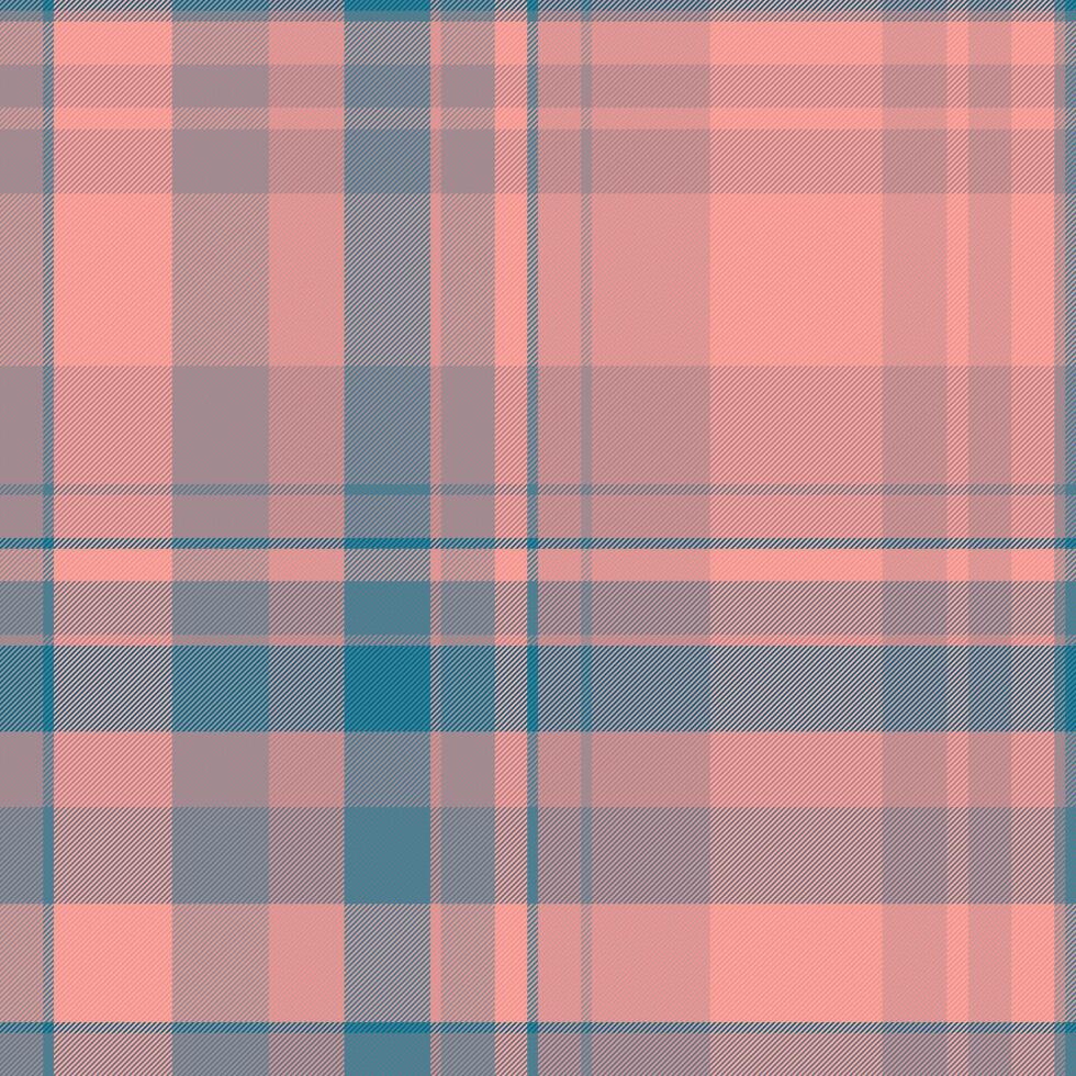 Stylish plaid pattern. Textile design with salmon and teal hues. Perfect for backgrounds, textures, and fashion projects requiring a modern, subtle touch. vector