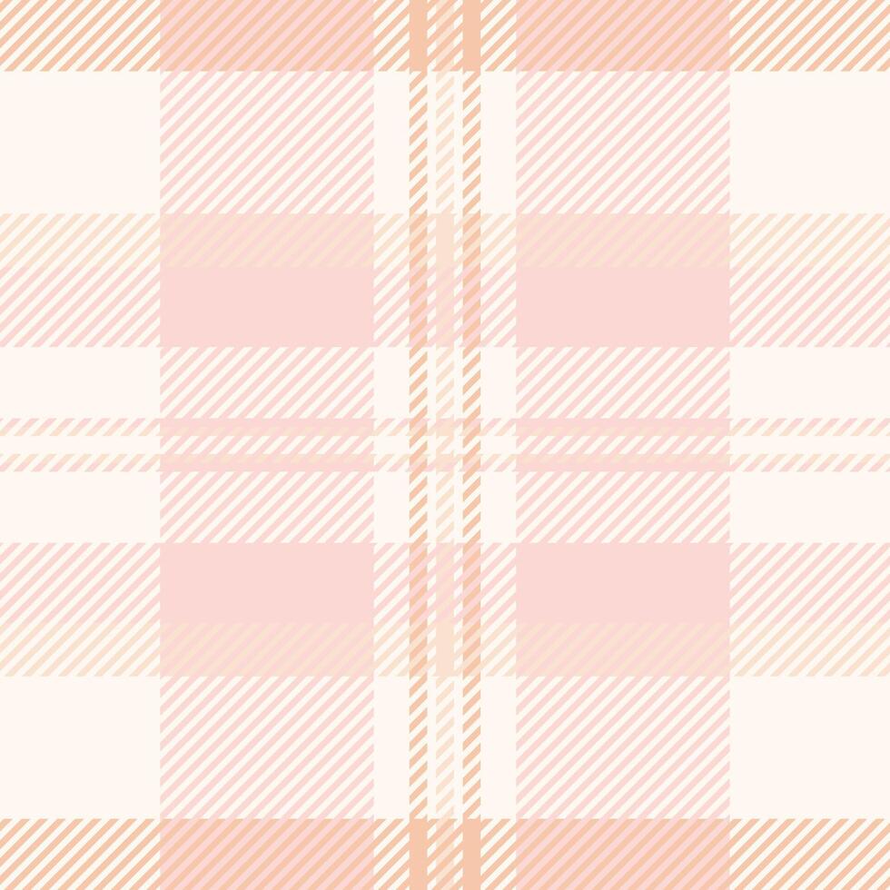 Delicate pastel pink and peach plaid pattern. Perfect for textile design, website backgrounds, or feminine branding. Subtle texture and soft color palette evokes feelings of warmth and calm. vector