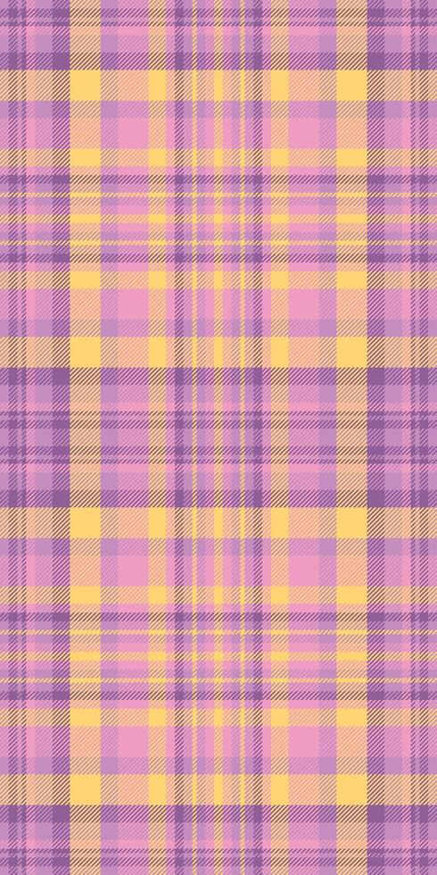 Italian check seamless texture, gorgeous tartan textile fabric. Horizontal background plaid pattern in purple and pink colors. vector