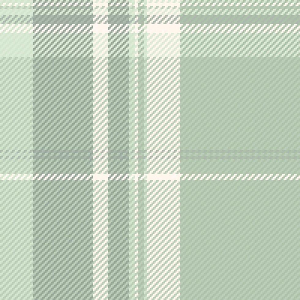 Subtle sage green and white plaid pattern. Elegant textile texture ideal for fashion, home decor, or website backgrounds. Evokes feelings of calm and sophistication. vector