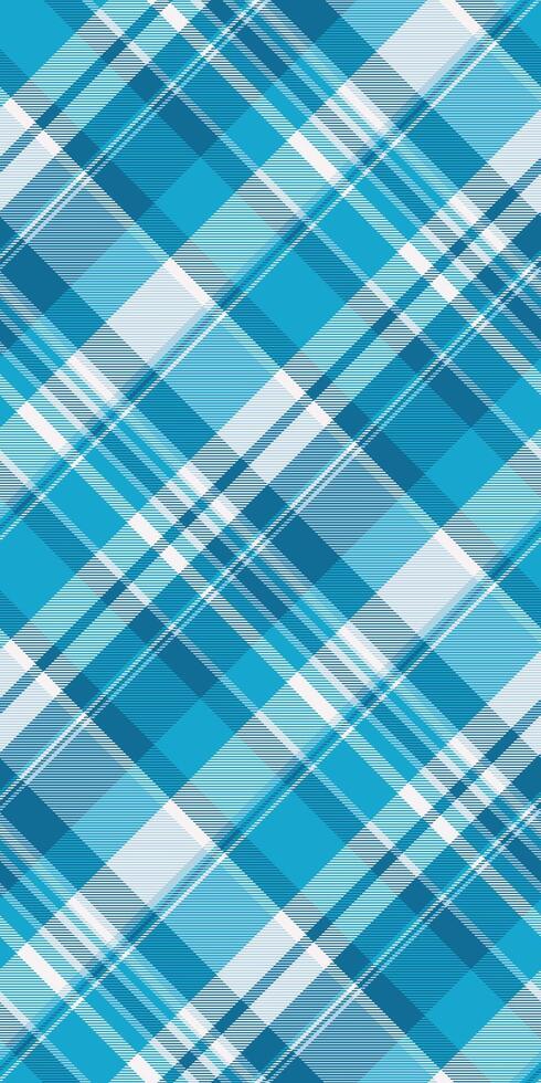 Vibrant diagonal plaid pattern in cool blues and whites. Perfect for textile design, website backgrounds, or any project needing a fresh, modern aesthetic. vector