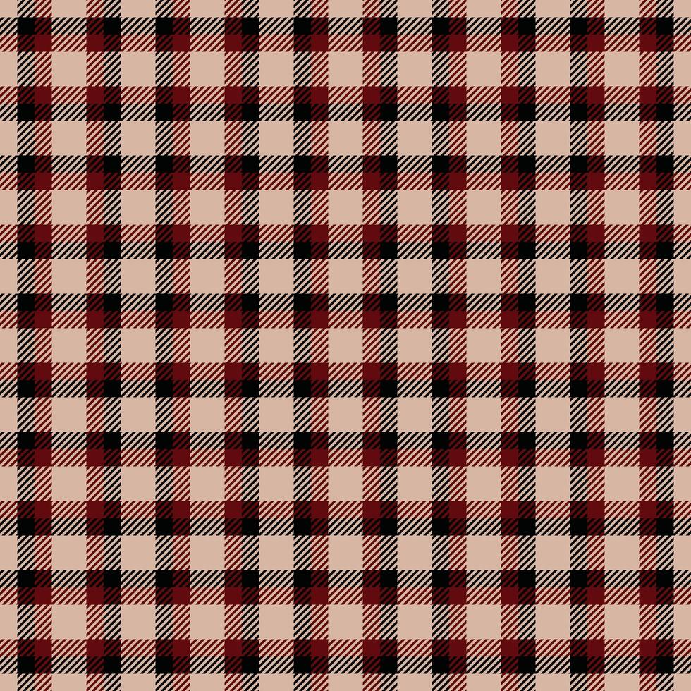 Classic red, black, and beige plaid pattern. Perfect for textile designs, apparel, website backgrounds, or scrapbooking. This seamless texture evokes feelings of warmth and tradition. vector