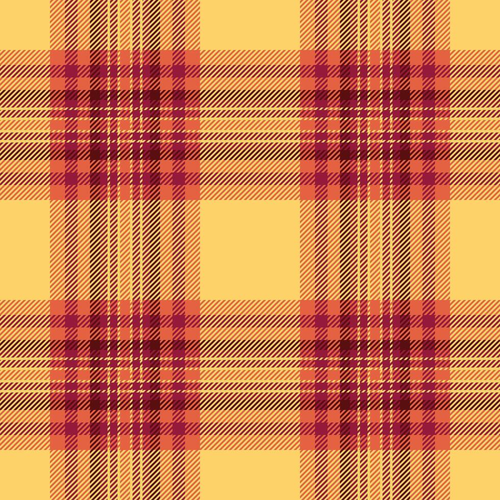 Warm, textured plaid pattern in shades of gold and crimson. A classic design evoking comfort, style, and heritage. Ideal for backgrounds, textiles, and more. vector