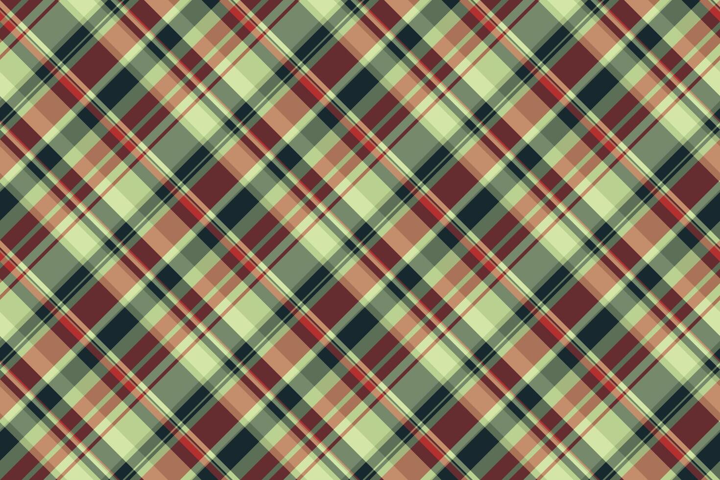 Elegant diagonal plaid pattern in muted greens, reds, and browns. Perfect for textile designs, website backgrounds, or seasonal branding. This timeless texture evokes feelings of warmth and comfort. vector