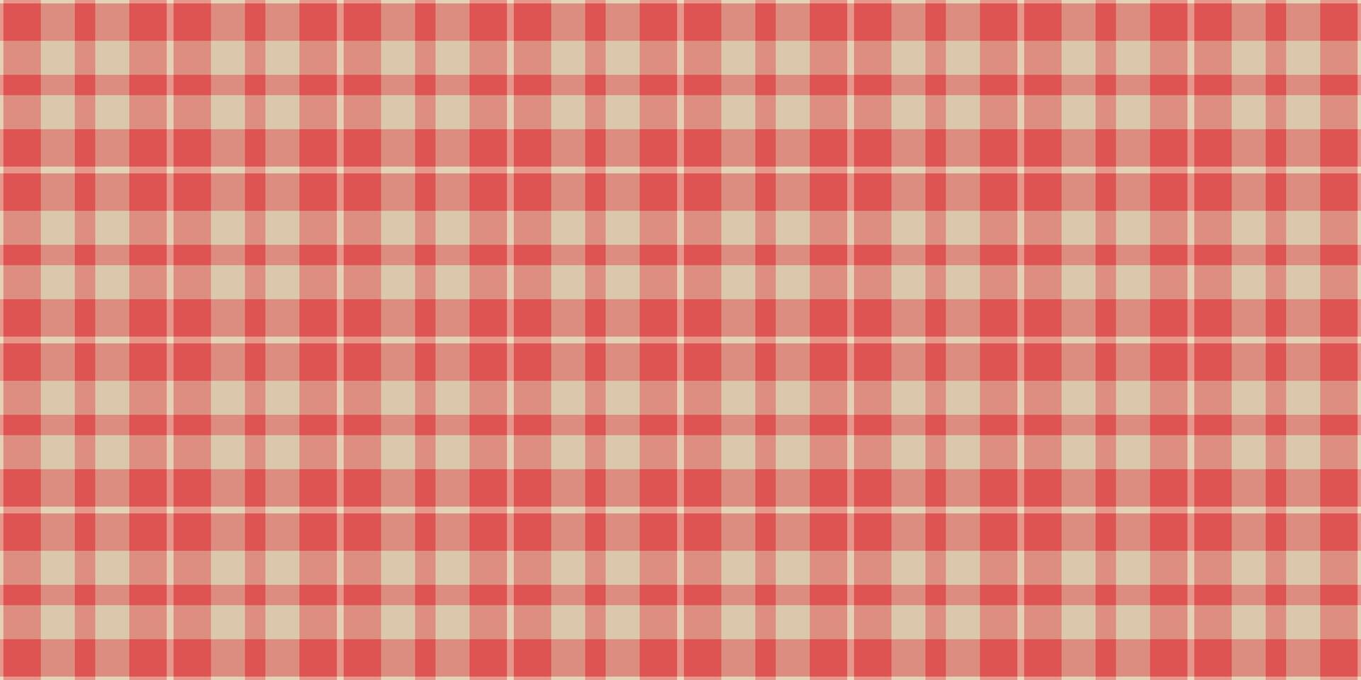 Fluffy plaid check pattern, golf tartan background seamless. Deco textile fabric texture in red and light colors. vector