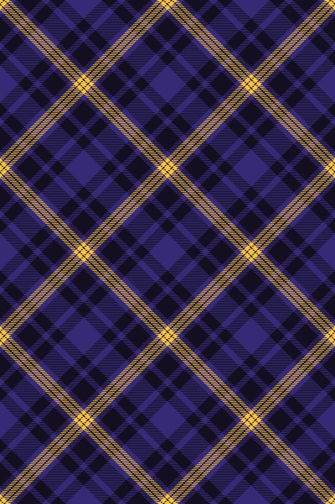 Nice pattern texture fabric, custom background plaid check. Editable seamless textile tartan in black and violet colors. vector