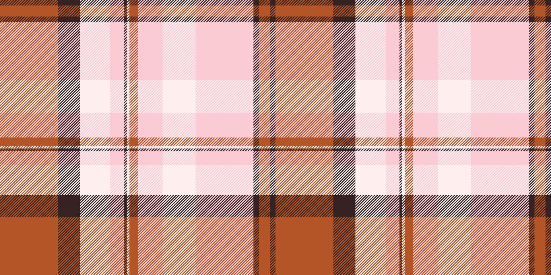 Pretty pink and brown plaid pattern. Perfect for textile design, fashion, or website backgrounds. This soft, elegant texture evokes warmth and comfort. vector