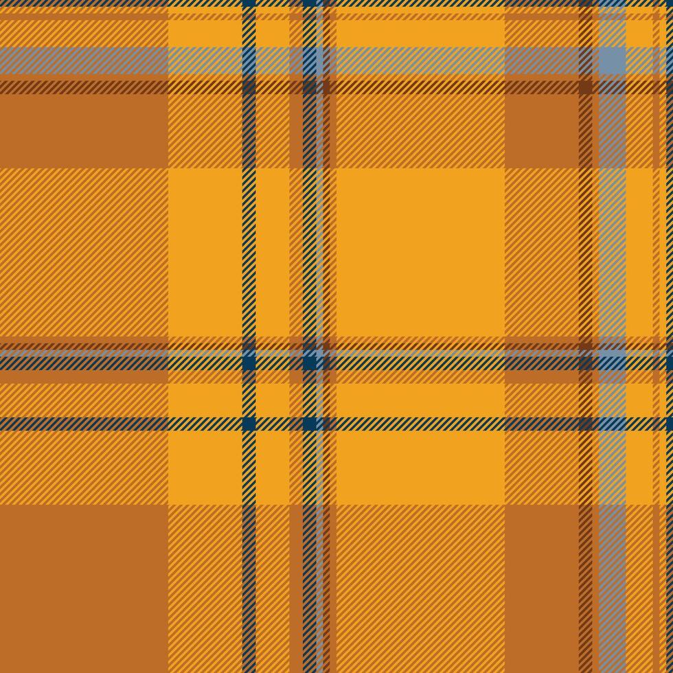 Classic tartan pattern with gold and blue lines. Timeless Scottish fabric design evokes warmth, tradition, and heritage. Great for backgrounds, textures, and designs. vector