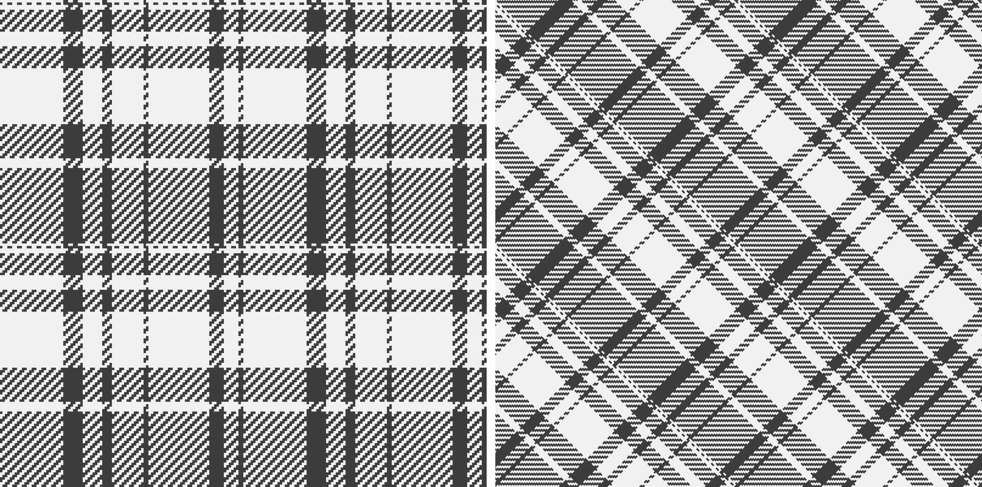 Monochrome plaid pattern designs. Classic check textile backgrounds, graphic resource for print, fashion, and web projects. Versatile and stylish. vector