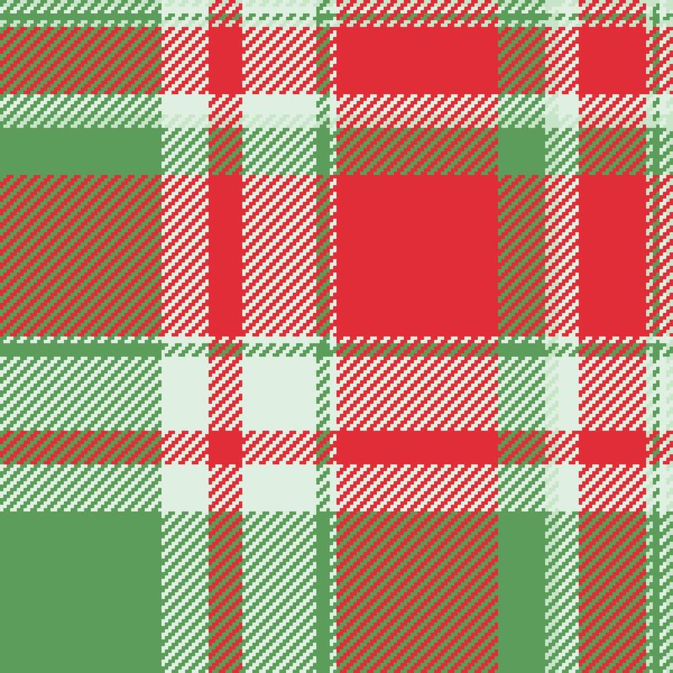 Classic plaid pattern, seamless design. Red, green, and white create a holiday or festive feel. Useful for backgrounds, textiles, and digital art projects. vector