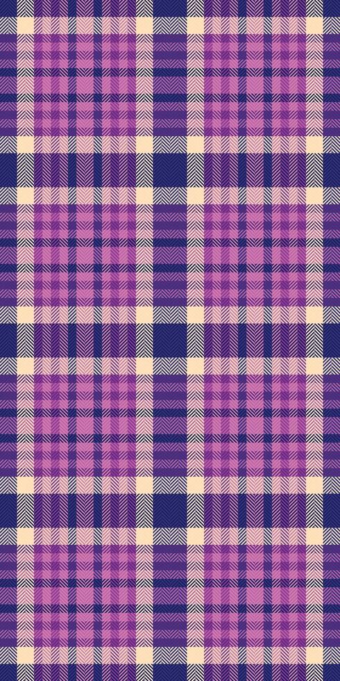 Elegant purple, cream, and navy plaid pattern. Perfect for textile designs, website backgrounds, or fashion projects. This versatile texture evokes a feeling of sophistication and warmth. vector