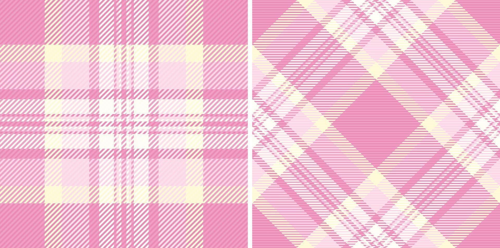 Delicate pastel pink and cream plaid patterns. Perfect for textile design, fashion, scrapbooking, or website backgrounds. vector