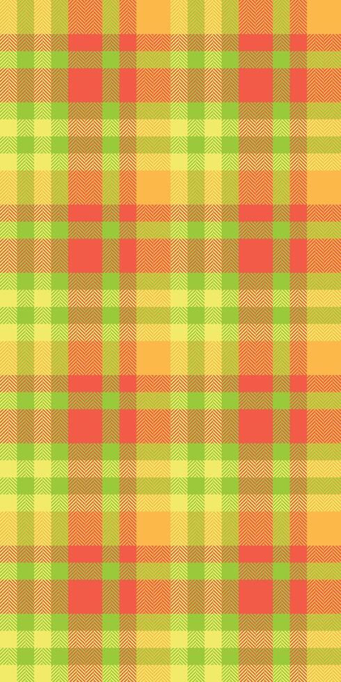 Vibrant summer plaid pattern in sunny orange, lime green, and golden yellow. Perfect for textile design, website backgrounds, or cheerful branding. vector