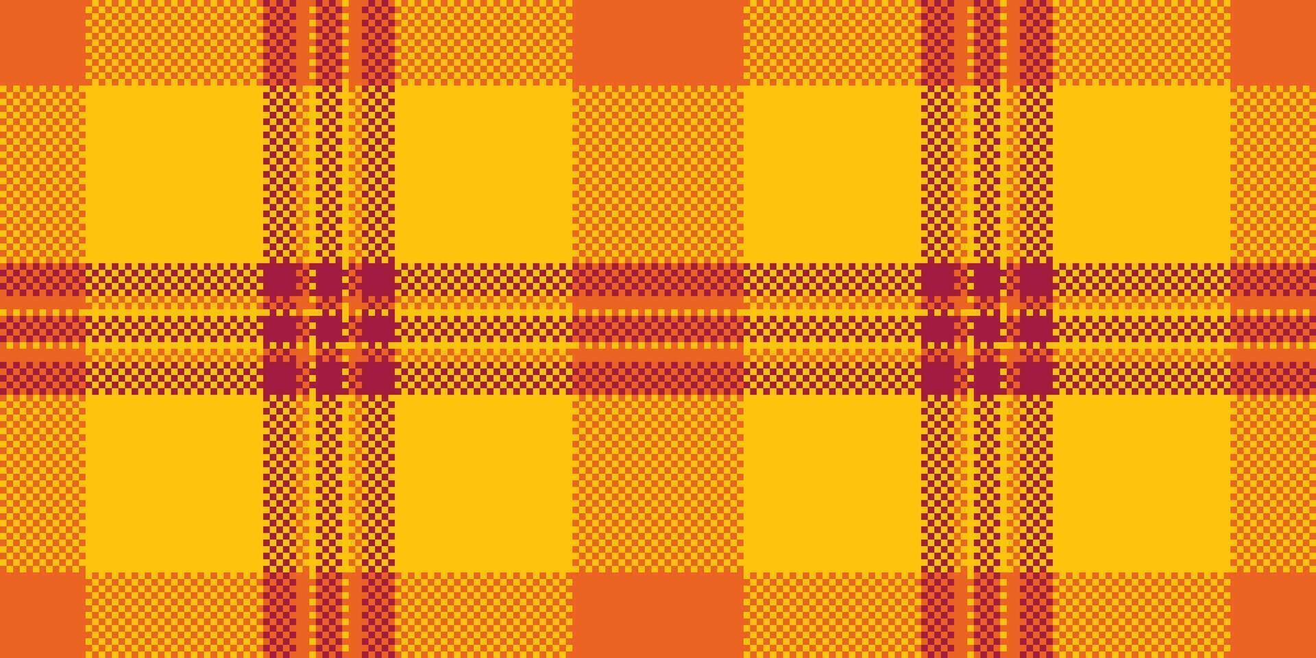 Seamless pixelated tartan pattern. Ideal for backgrounds, textiles, or digital designs. Creates warmth, texture, and classic aesthetic. Use for autumn, festive, or vintage themes. vector