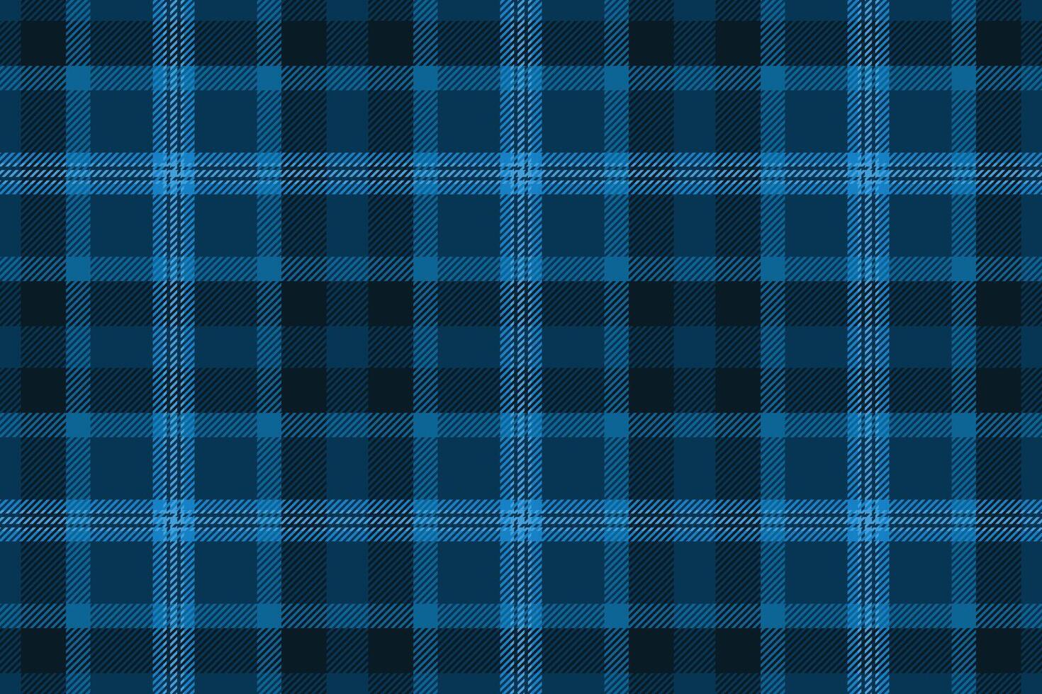 Cool blue and black plaid pattern. Stylish geometric texture ideal for textile design, website backgrounds, or fashion projects. vector