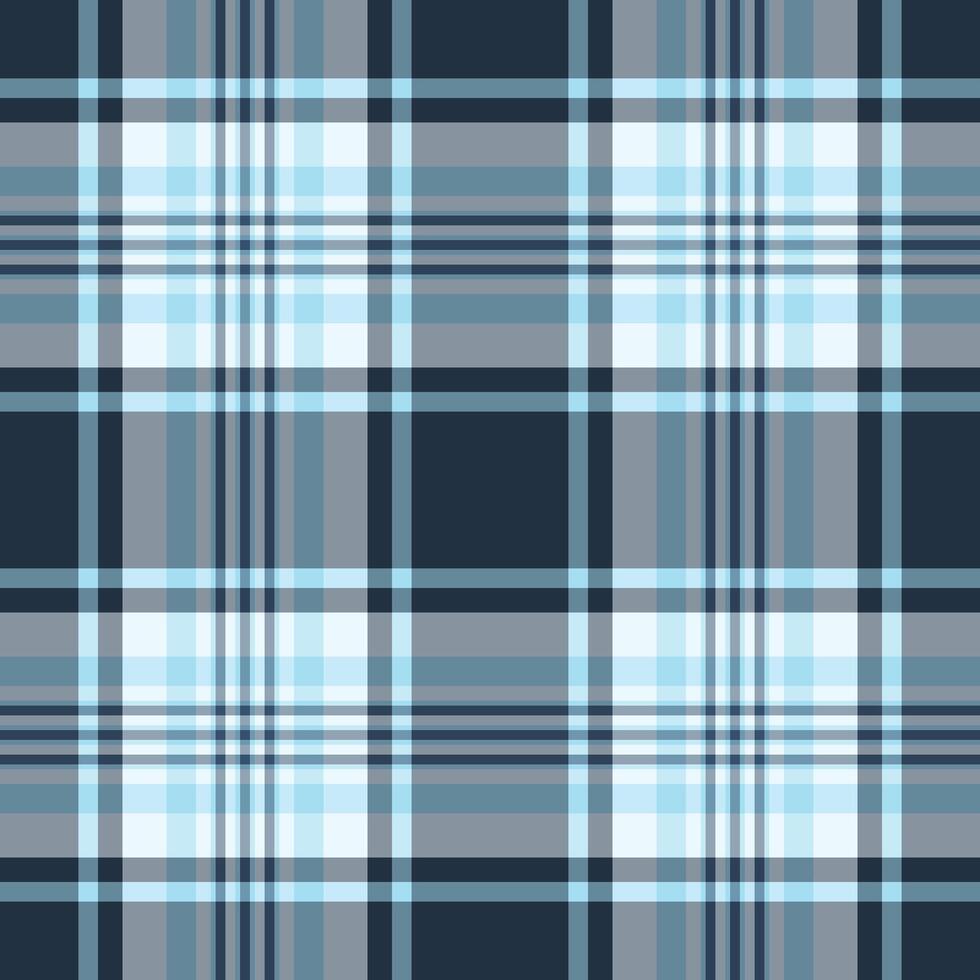 Classic plaid pattern in cool blues and grays. Seamless repeating design ideal for textile design, backgrounds, and modern graphic projects. Versatile timeless. vector