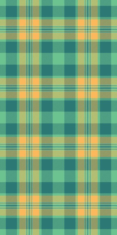 Vibrant teal and orange plaid pattern. Perfect for textile design, fashion, website backgrounds, or any project needing a cheerful, modern texture. vector