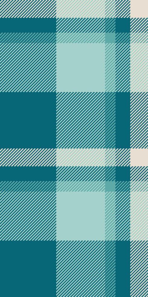 Regular textile texture seamless, teenager background fabric. Merry check plaid pattern tartan in light and cyan colors. vector