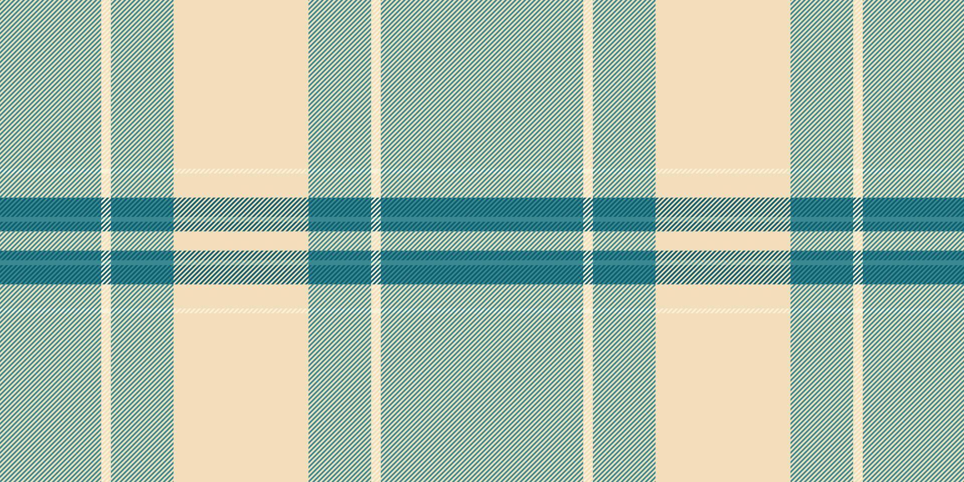 Elegant teal and cream plaid pattern. Perfect for textile design, website backgrounds, or crafting projects. This subtle yet stylish texture evokes feelings of calm and sophistication. vector
