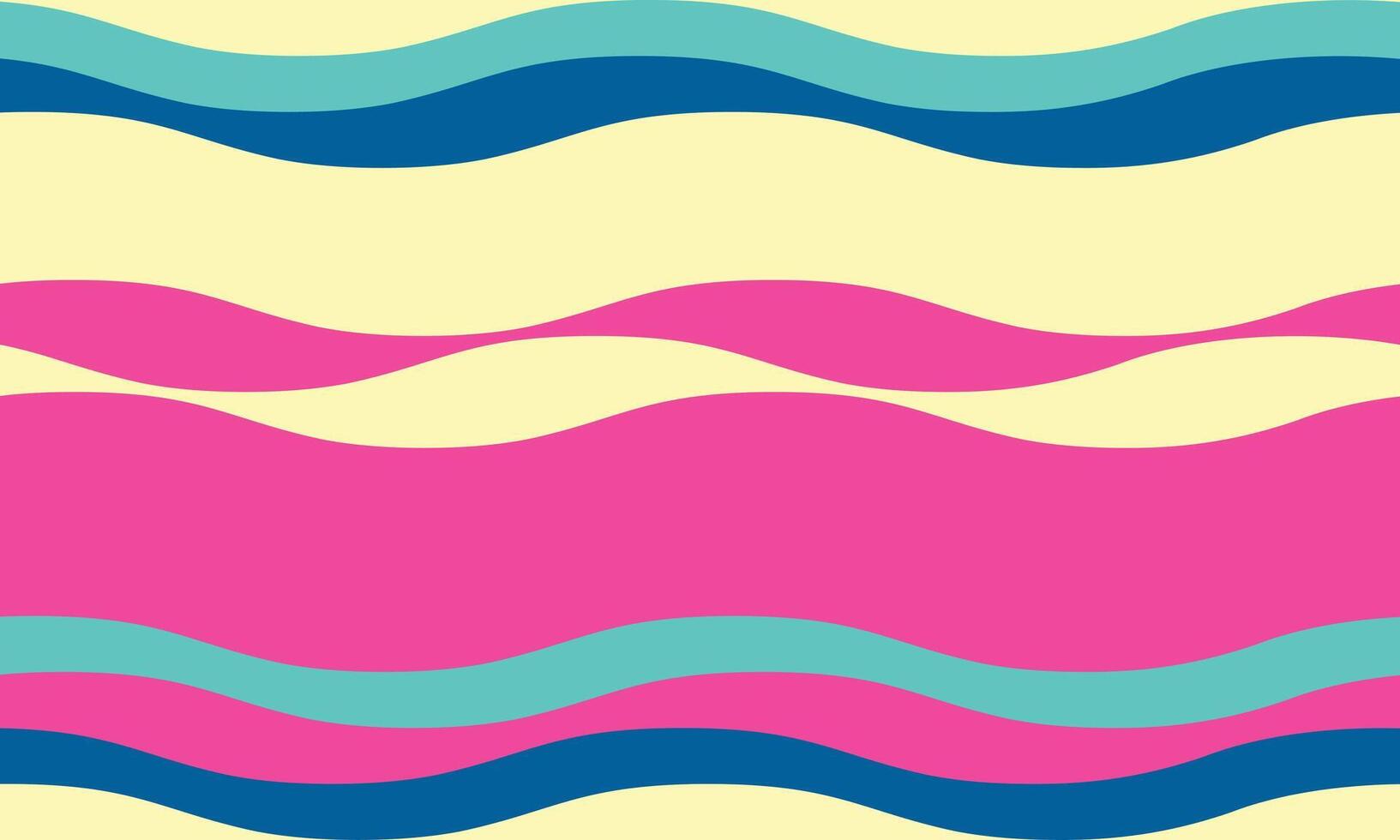 Vibrant, playful wave pattern in pink, teal, and blue. Perfect for backgrounds, textiles, or branding. Evokes feelings of summer, energy, and fluidity. vector