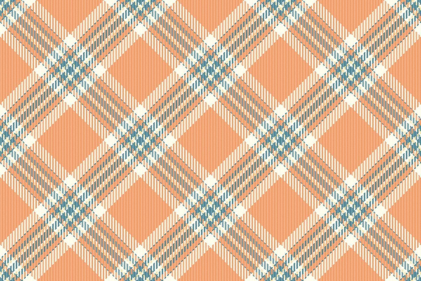 Elegant peach and teal diagonal plaid pattern. Perfect for textile design, fashion, home decor, or website backgrounds. vector