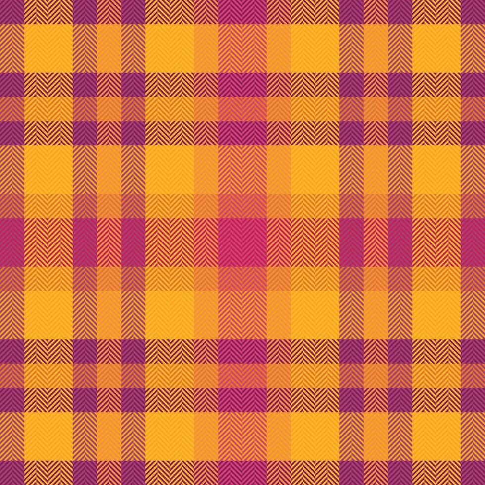 Vibrant herringbone plaid pattern in warm orange and purple hues. Perfect for textile design, fashion, website backgrounds, or any project needing a bold, textured aesthetic. vector