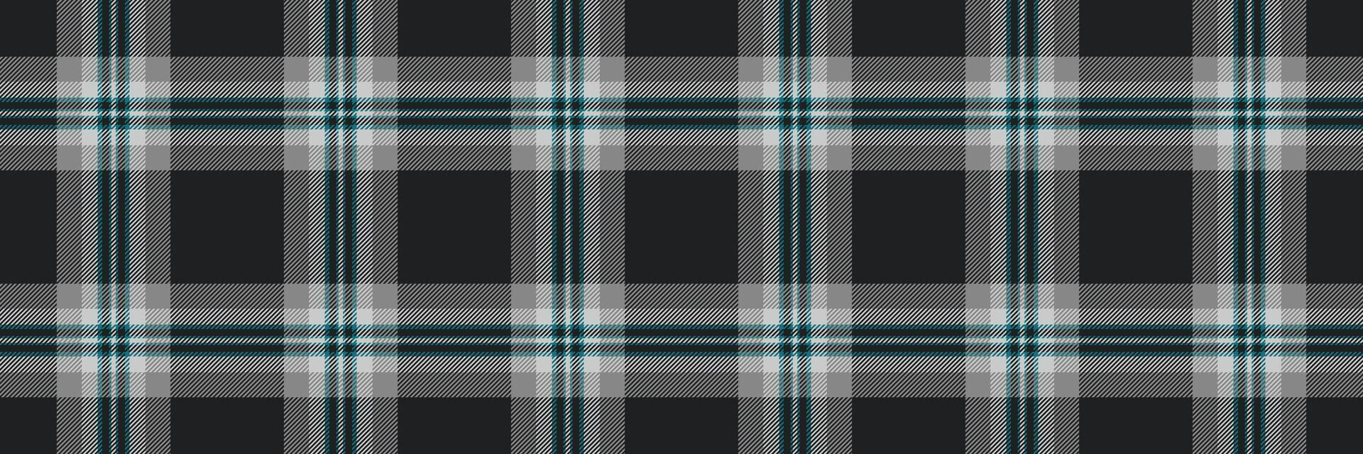 Subtle yet stylish grayscale plaid pattern with teal accents. Perfect for textile design, website backgrounds, or fashion projects. Evokes a sense of sophistication and understated elegance. vector