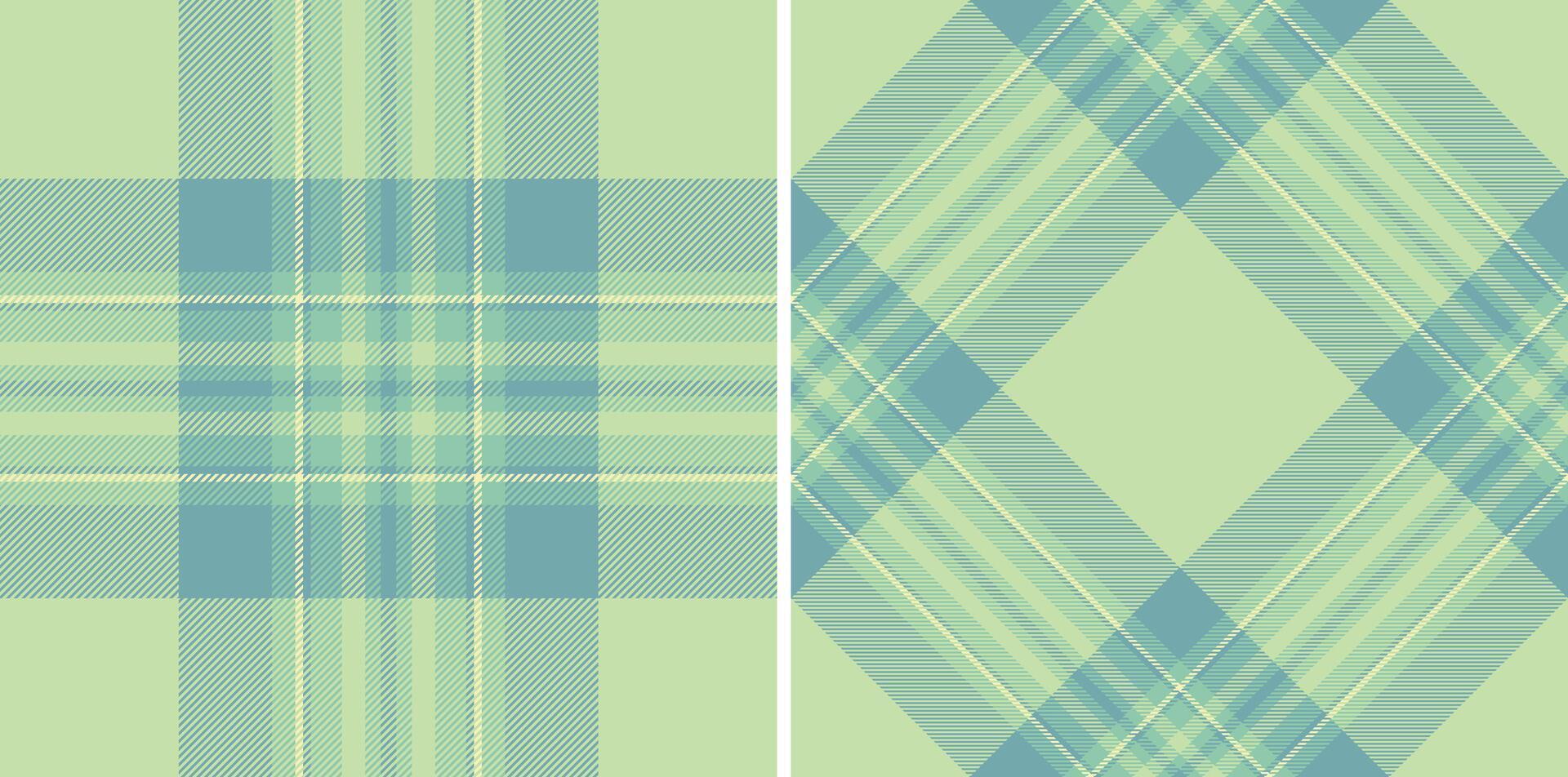 Two pastel green and blue plaid patterns. Perfect for textile design, fashion, backgrounds, and website design. These calming, versatile textures offer a soft, modern aesthetic. vector