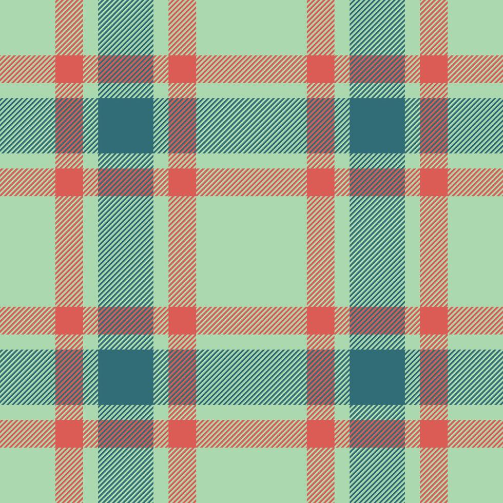Vibrant pastel plaid pattern in teal, coral, and peach. Perfect for textile design, backgrounds, or website elements. This seamless texture evokes a feeling of freshness and spring. vector