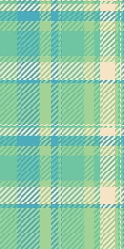 Relax background seamless plaid, strong check textile tartan. Sample texture fabric pattern in green and mint colors. vector
