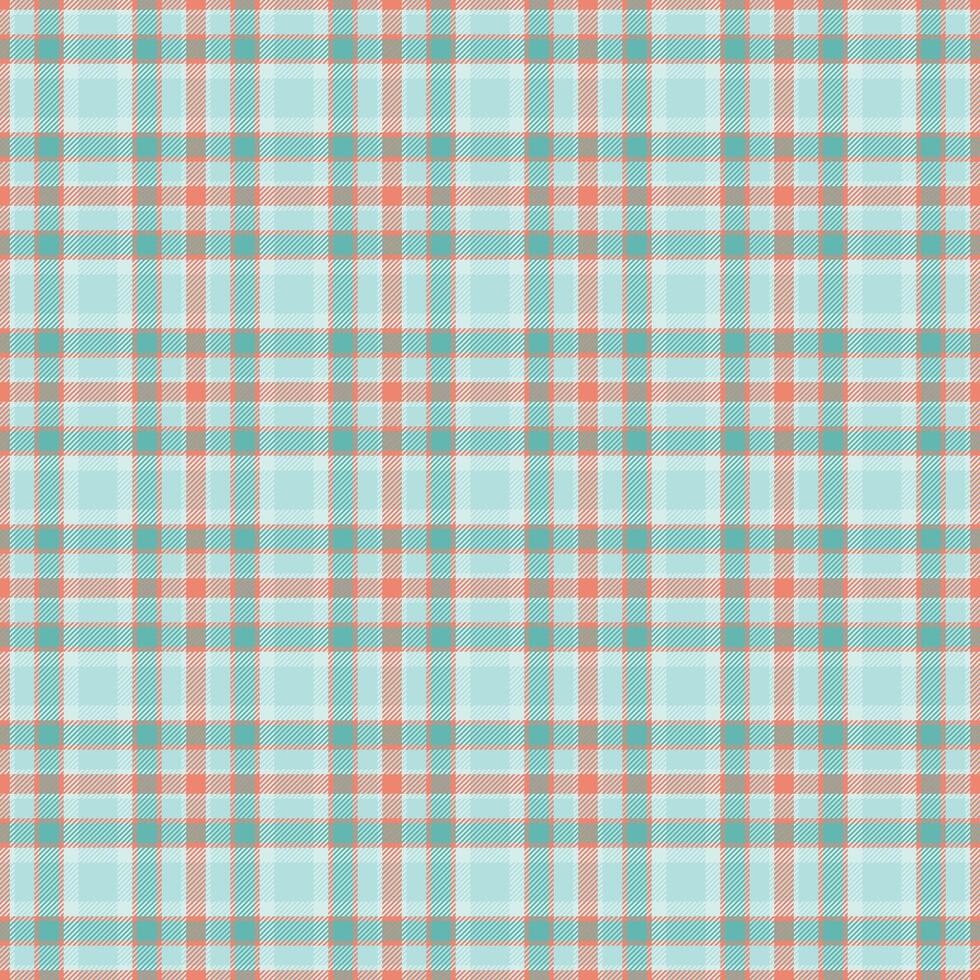 Classic plaid pattern with a light, airy feel. Soft turquoise coral create a charming, versatile design. Ideal for backgrounds, textiles, or digital art projects. vector