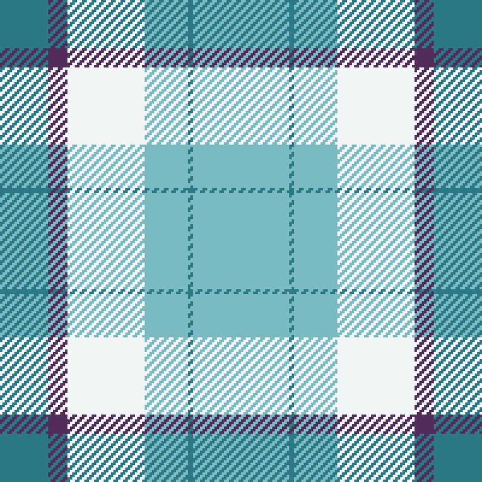 Elegant teal and white plaid pattern. Subtle texture adds depth to this versatile design, perfect for textile projects, website backgrounds, or seasonal branding. vector