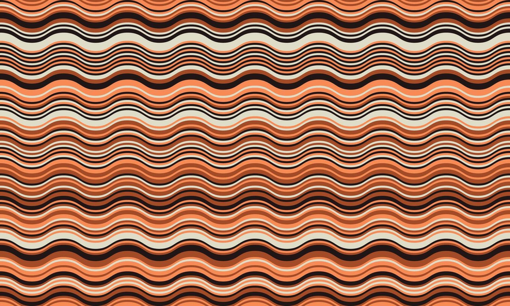 Abstract wavy lines in warm earthy tones create a mesmerizing, seamless pattern. Perfect for backgrounds, textiles, or website design, this image evokes a sense of fluidity and organic movement. vector
